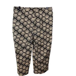 Spenser Jeremy Black & Gold Medallion Capri Pants 8P